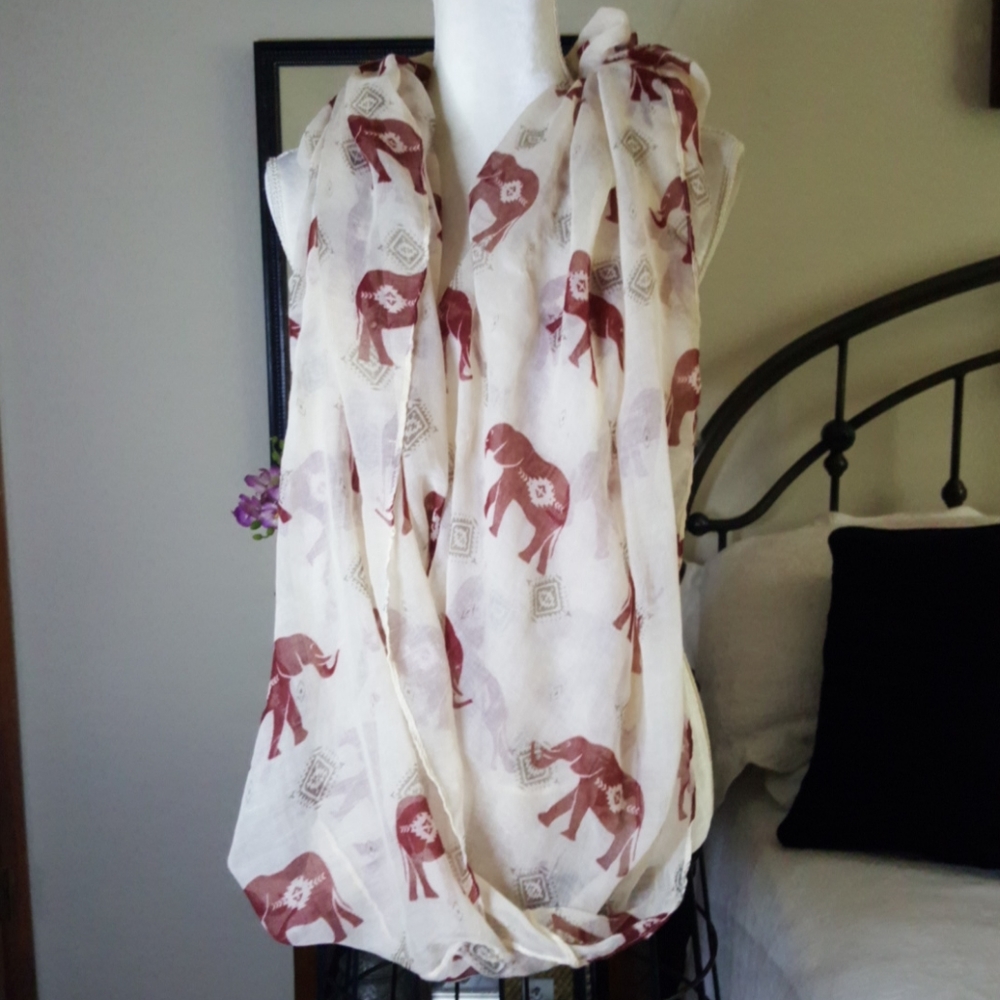 Elephant Print Infinity Scarf